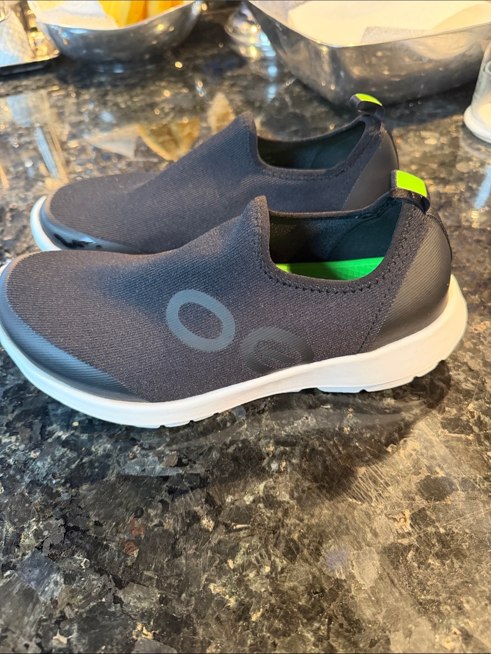 Slip-On Athletic Sneakers with Green Accents - Picture 3 of 5